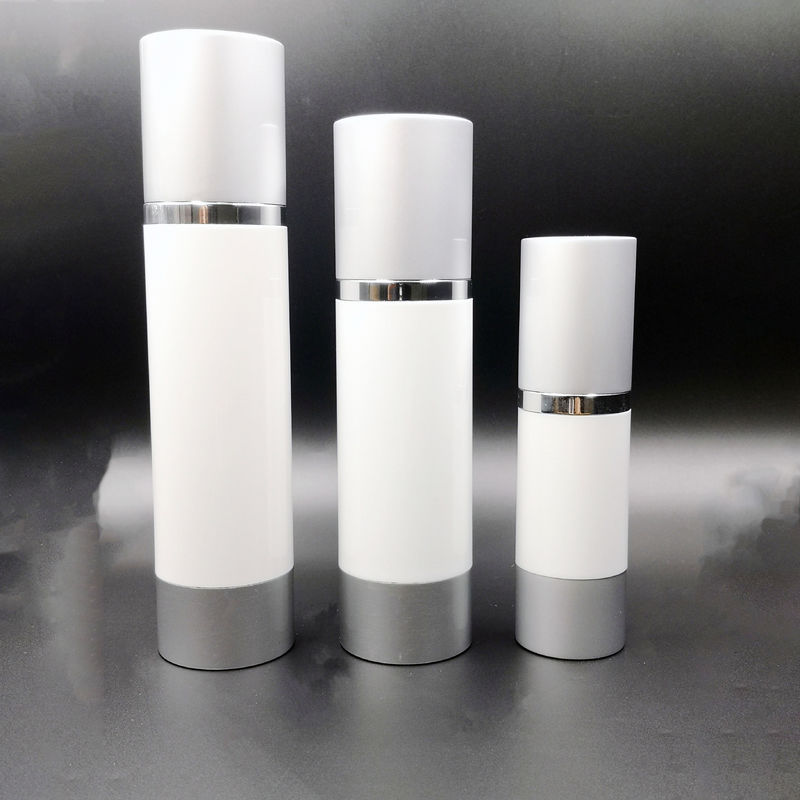 White Plastic Airless Cosmetic Bottles 15ML 30ML 50ML
