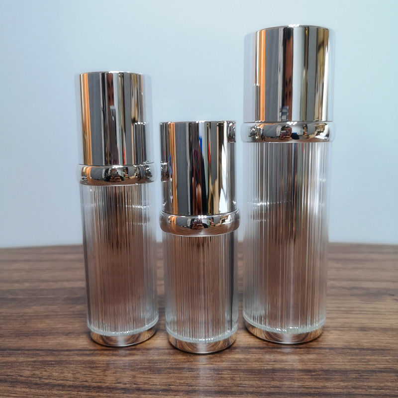 Personal Care Acrylic Ribbed Plating Airless Cosmetic Bottles