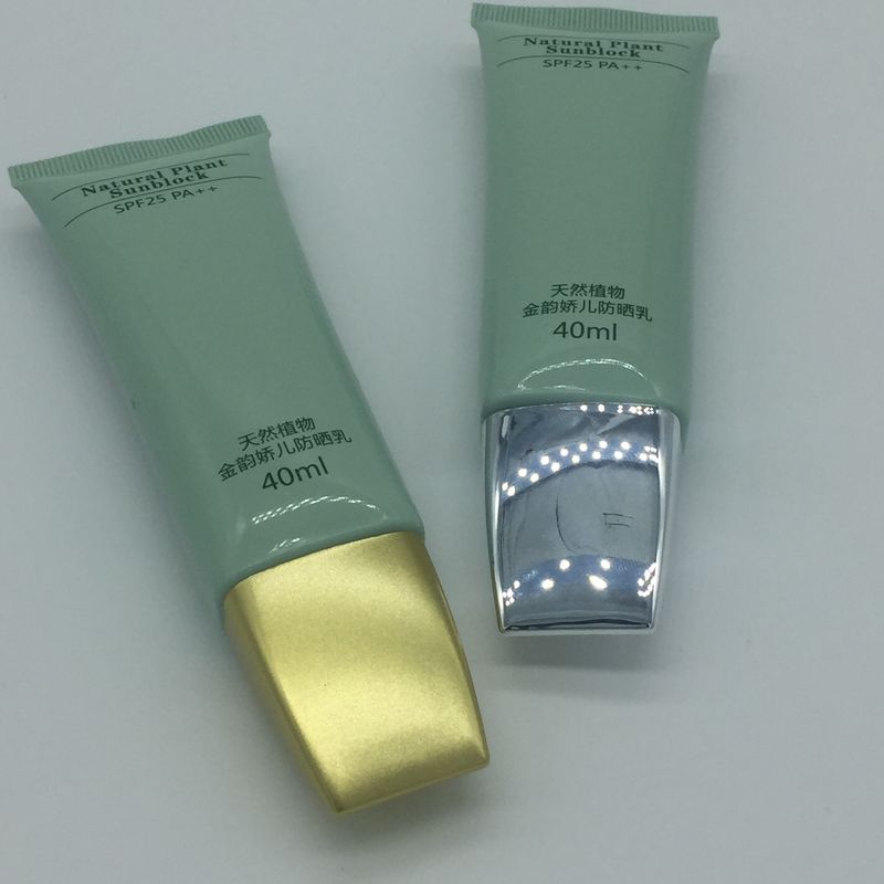 Green Empty PET Soft 60ml Plastic Cosmetic Tubes