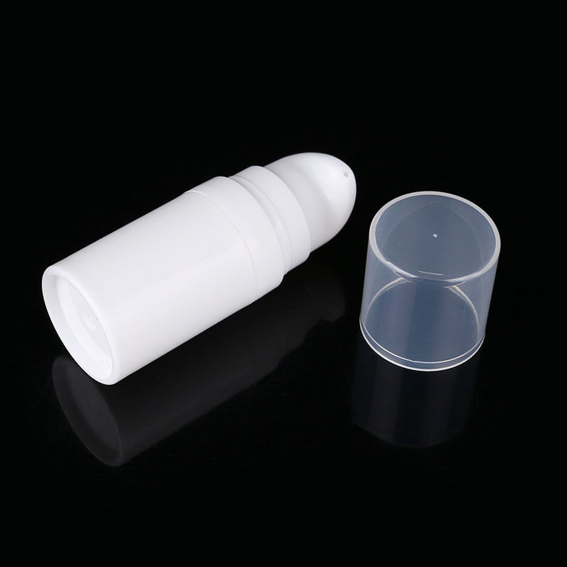 OEM 5ML 10ML 15ML plastic PP white cosmetic round airless pump bottle