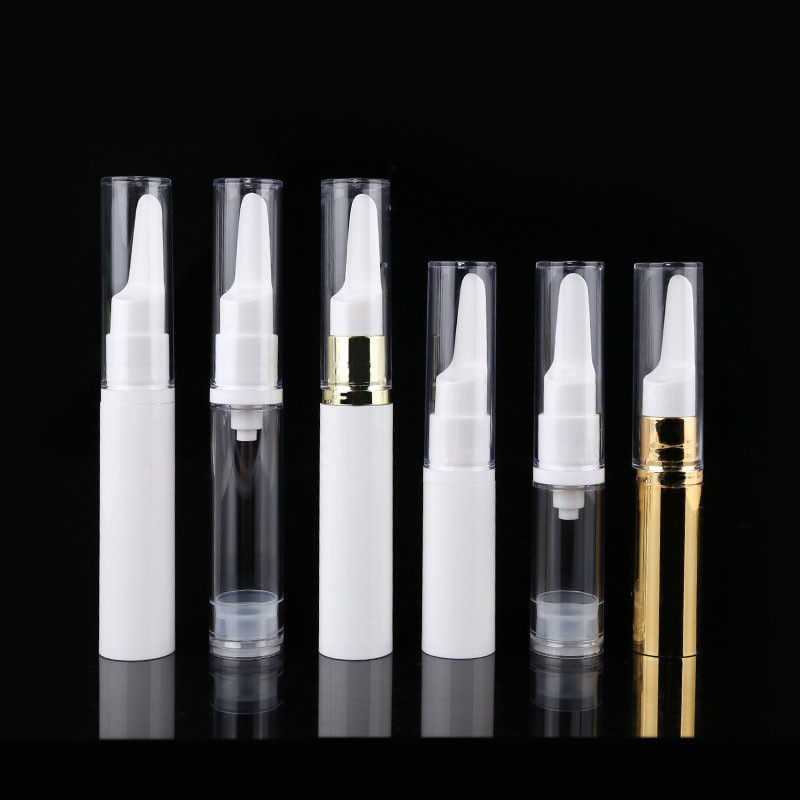 5ML 10ML white  plastic PP round essence eye cream airless pump bottle