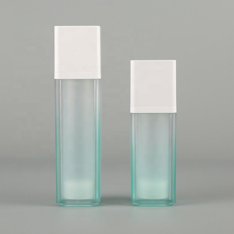 PP Flat Shoulder Acrylic Airless Bottle 30ml 50ml Screen Printing